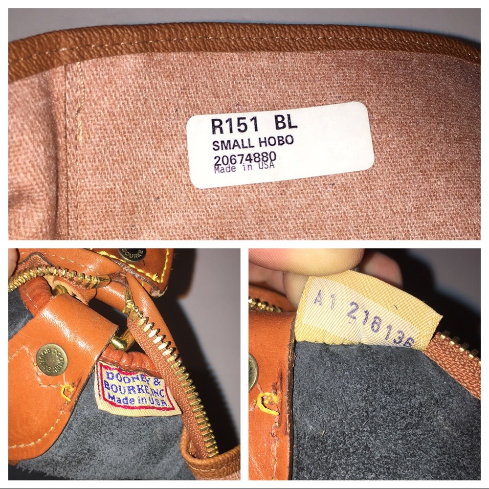 DOONEY & BOURKE brown & black pebbled small hobo - Picture 4 of 8